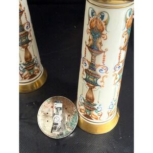 Lenox Renaissance Porcelain Salt Shaker & Pepper Mill Set Gold Trim Made in USA
